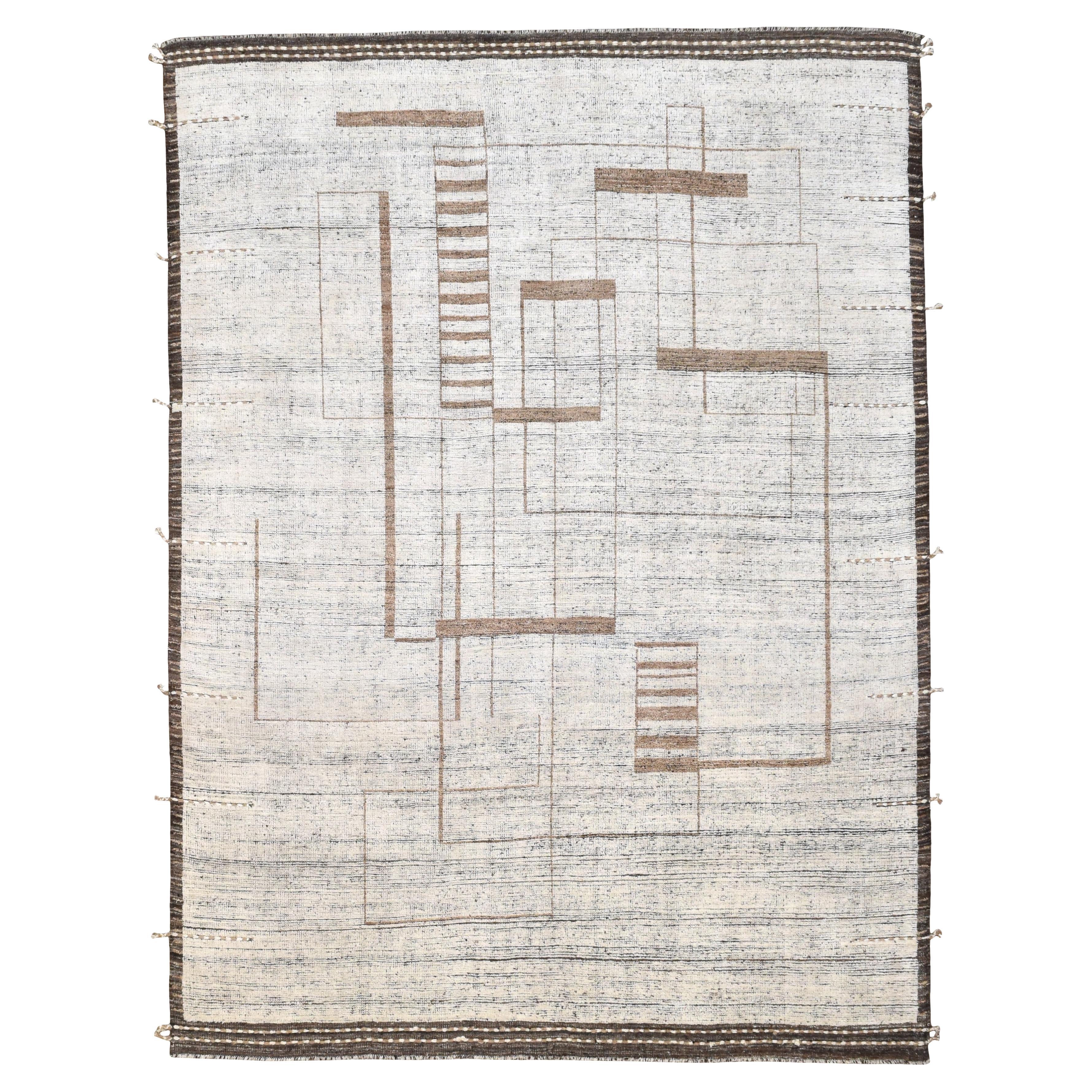 Geometrischer Deko-Teppich aus gemusterter Wolle 9'3''x12'6''