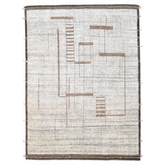 Geometric Deco Patterned Wool Rug 9'3''x12'6''