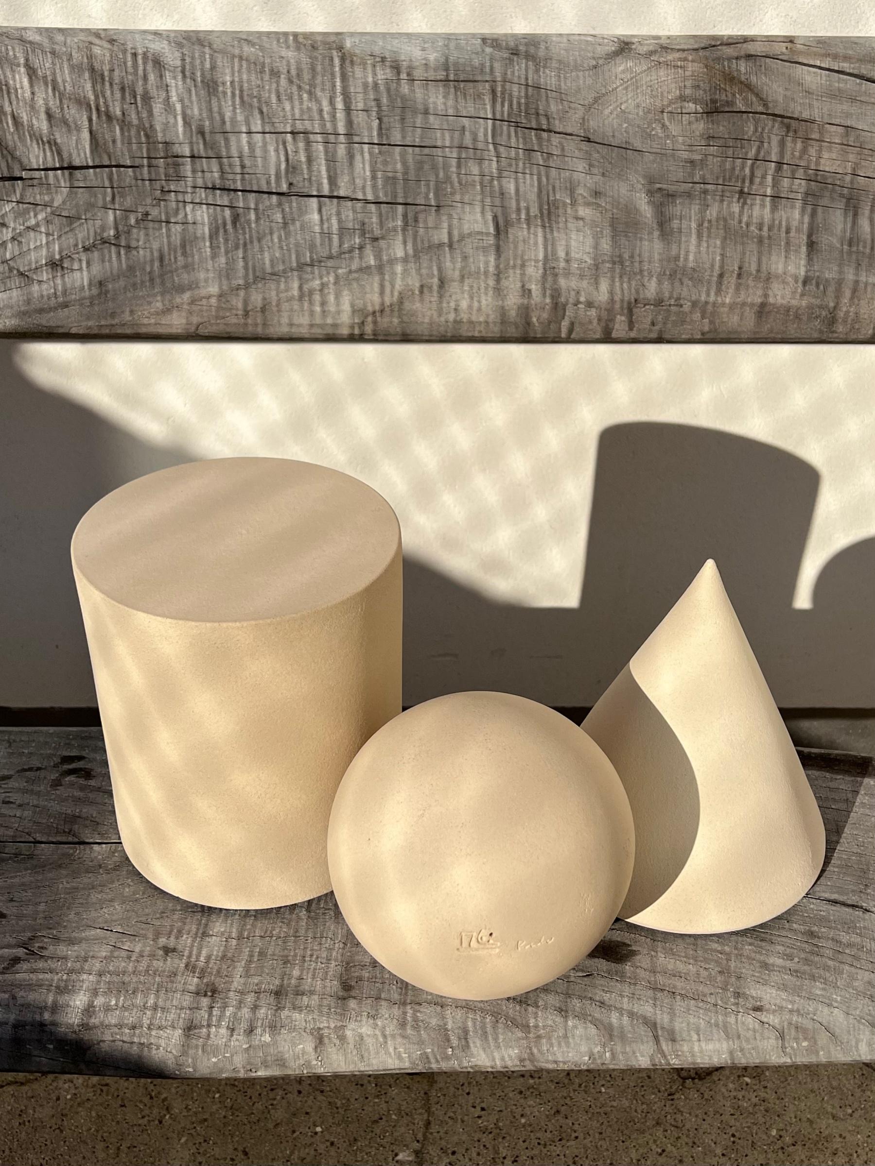 Geometric Decoration Set Ceramic, White Porcelain, Sculptural Object 'Cubism' In New Condition In Carballo, ES