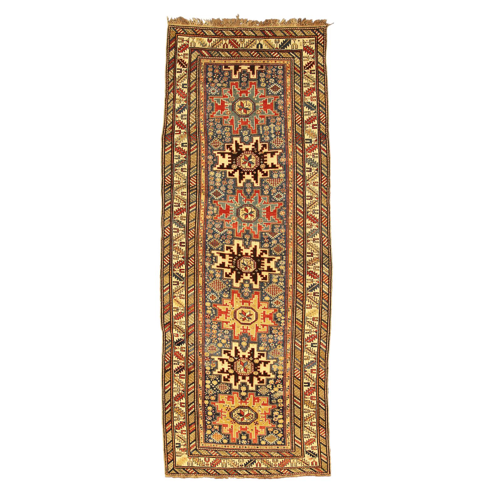 Tapis du Caucase Lezghi à motif géométrique