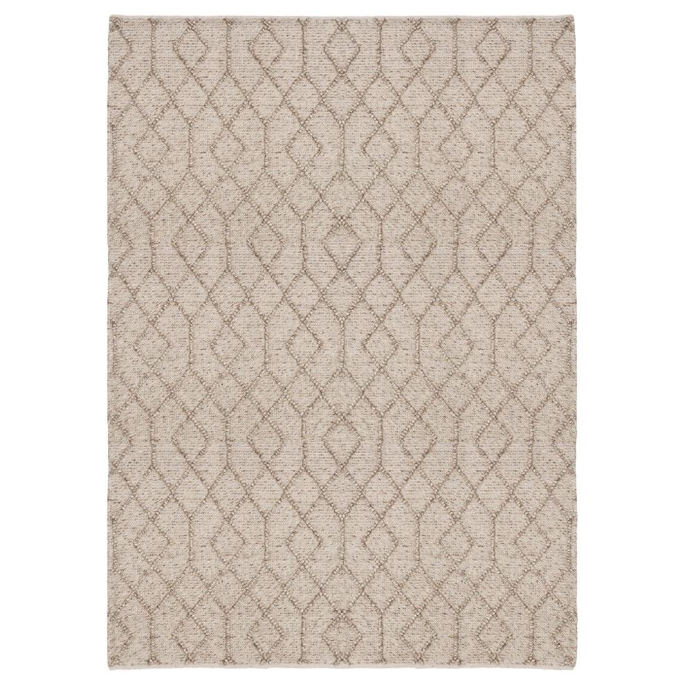 Geometric Design Customizable Conversation Weave Rug in Stone Large For Sale