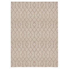 Geometric Design Customizable Conversation Weave Rug in Stone Large