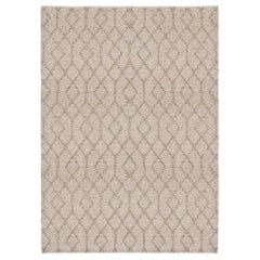 Geometric Design Customizable Conversation Weave Rug in Stone Small