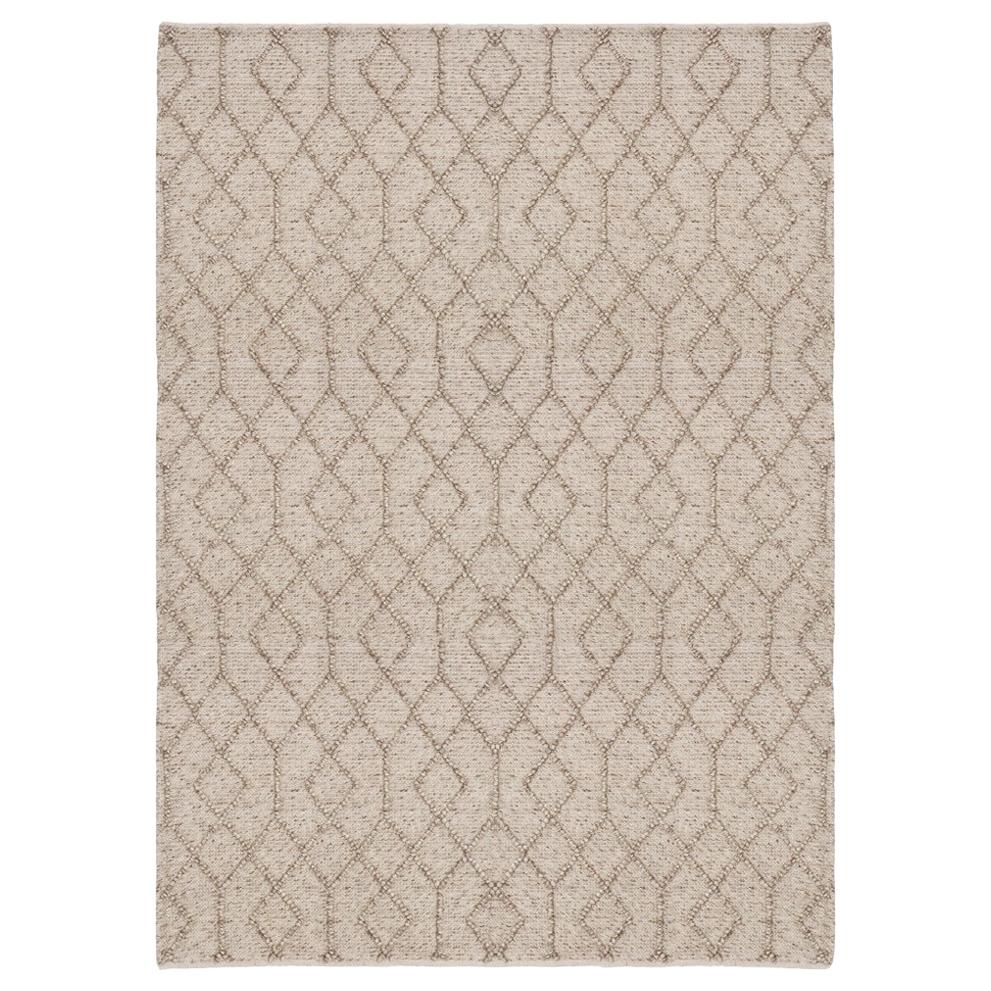 Geometric Design Customizable Conversation Weave Rug in Stone X-Large For Sale