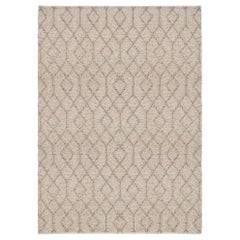 Geometric Design Customizable Conversation Weave Rug in Stone X-Large