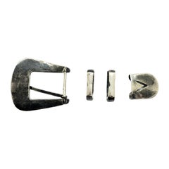 Boucle de ceinture 4 pièces en argent au design géométrique