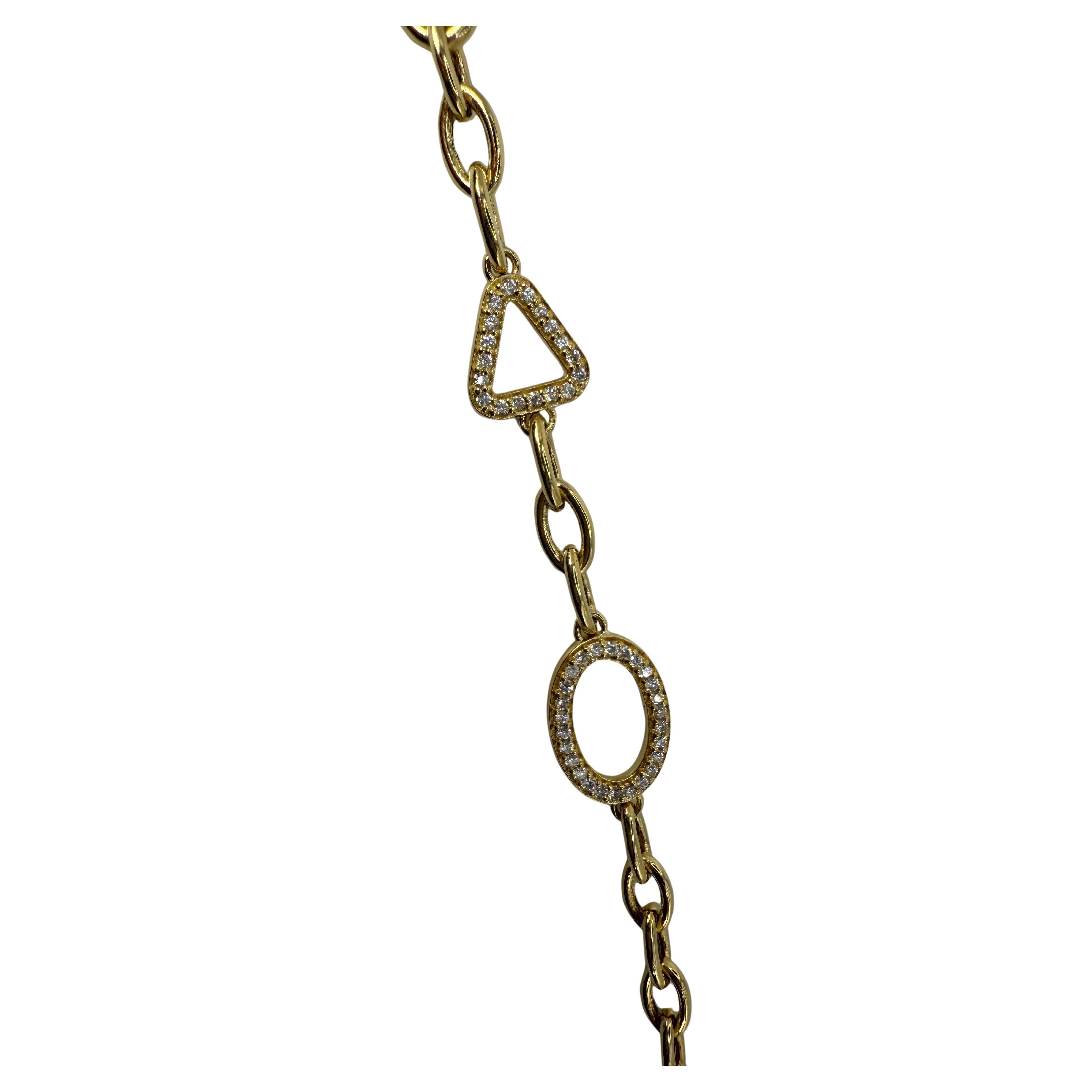 Geometric diamond bracelet 18KT gold 10 grams