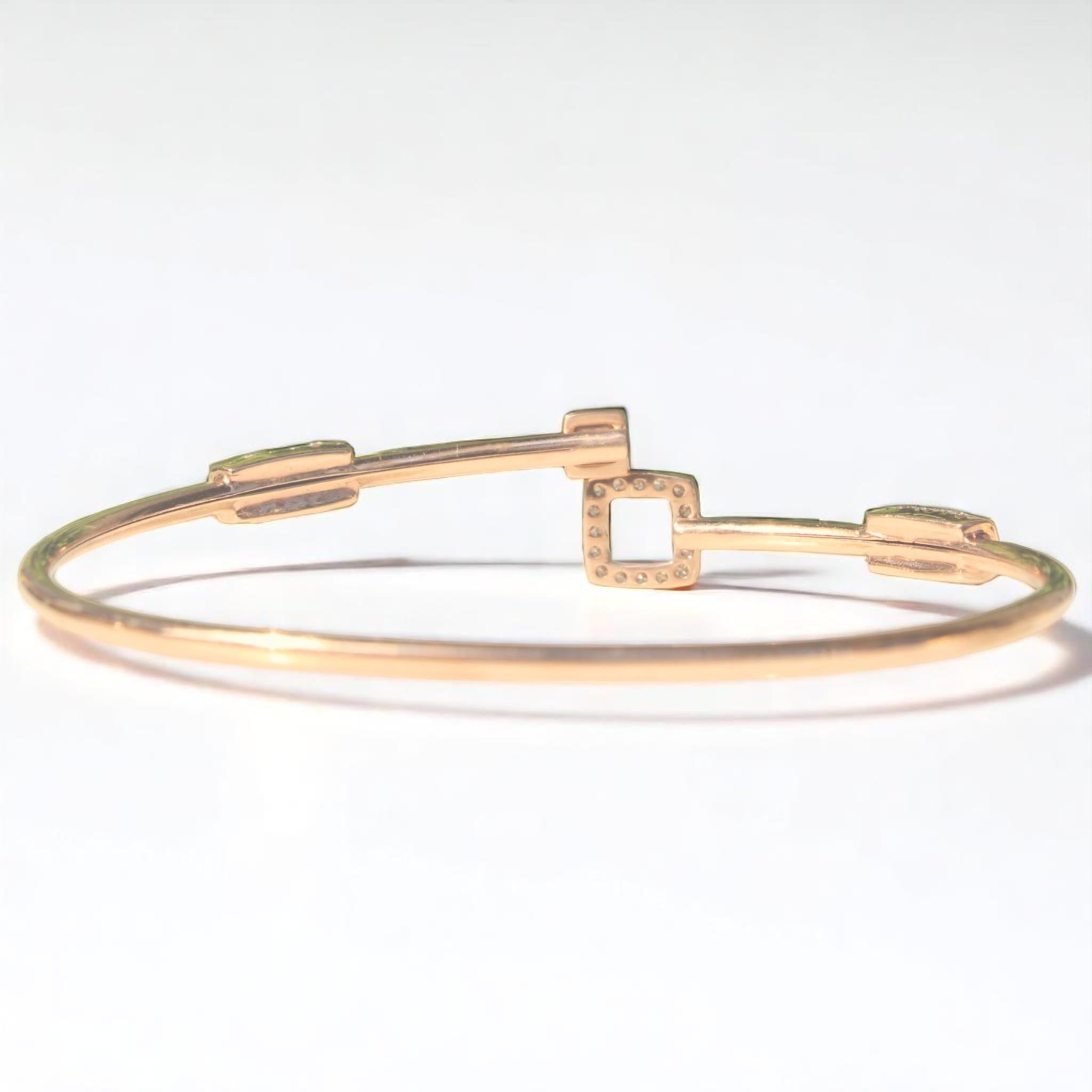 Geometrisches Diamant-Armband aus 14k massivem Gold (zertifiziert) im Angebot 2