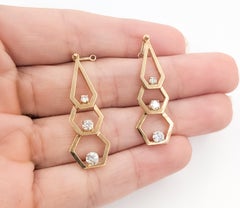 Geometric Diamond Earring Jackets in 14k Yellow Gold