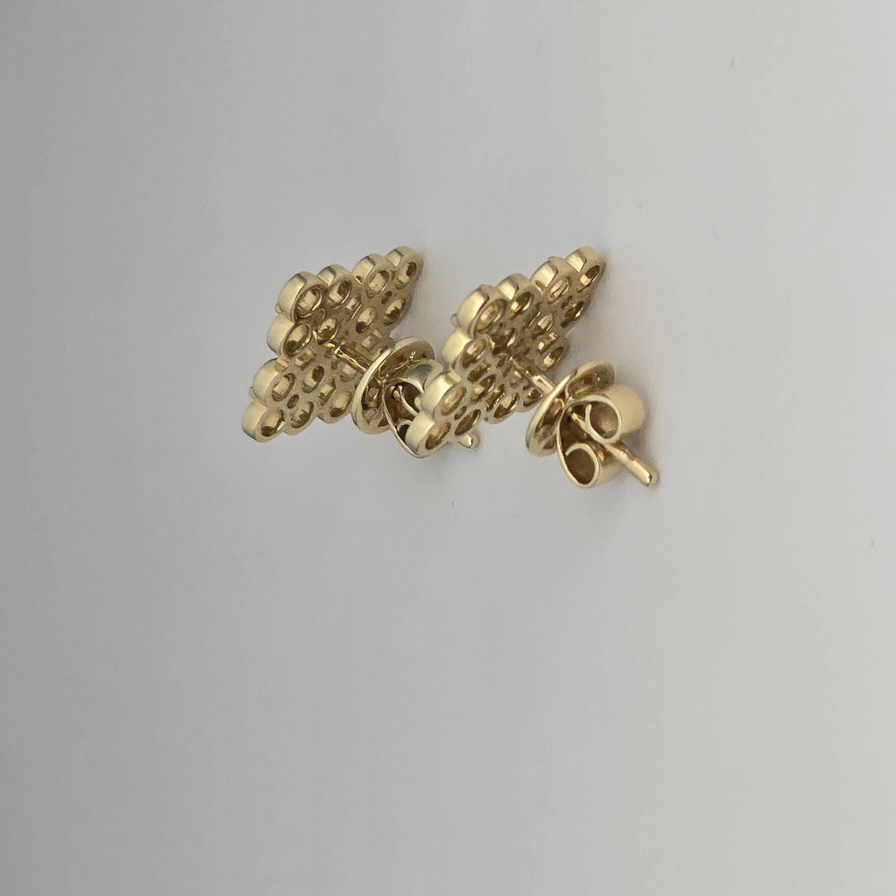 Orecchini geometrici con diamanti 14KT 0,62ct Orecchini a perno in vendita 1