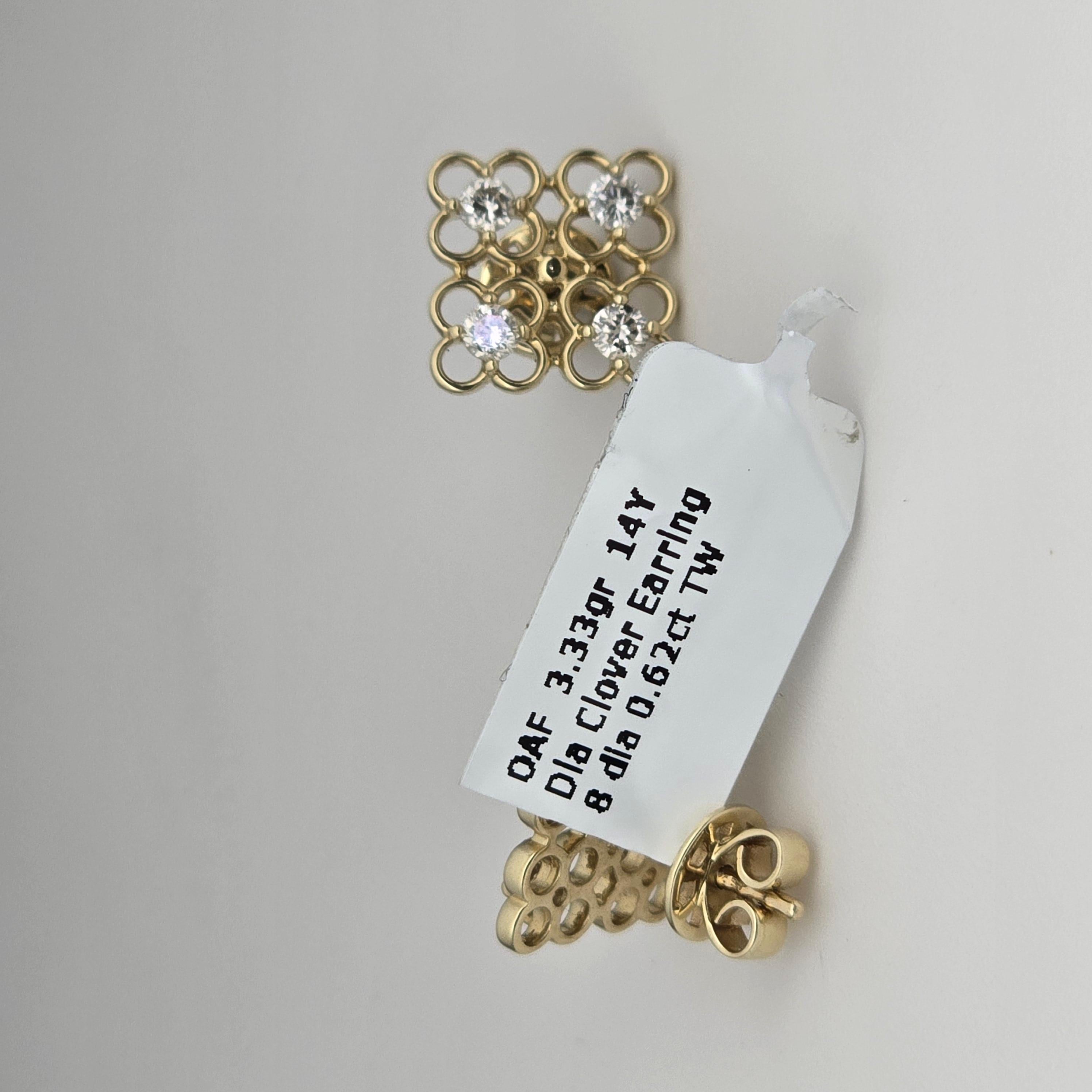 Orecchini geometrici con diamanti 14KT 0,62ct Orecchini a perno in vendita 4