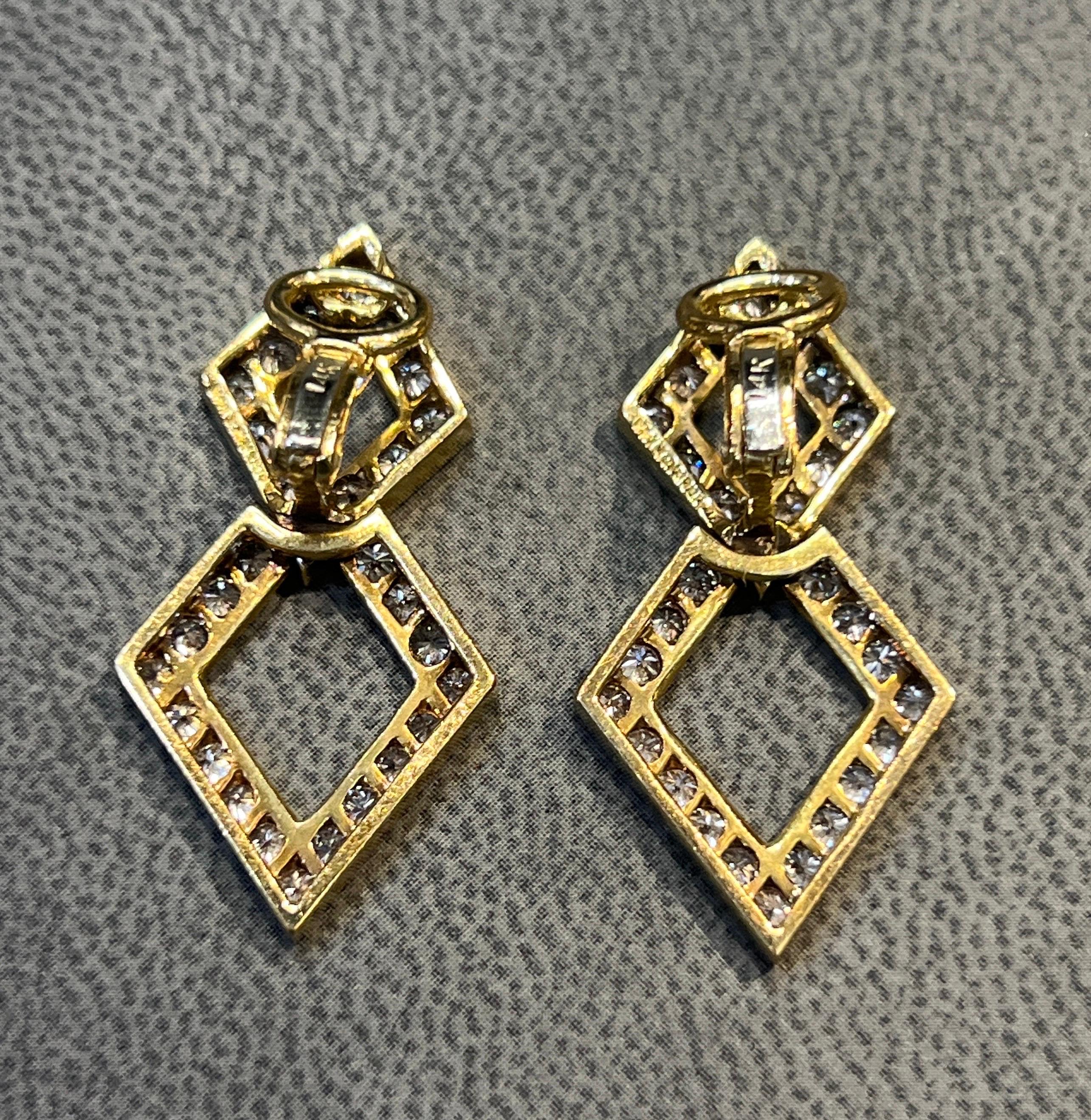 Women's Geometric Diamond Earrings For Sale