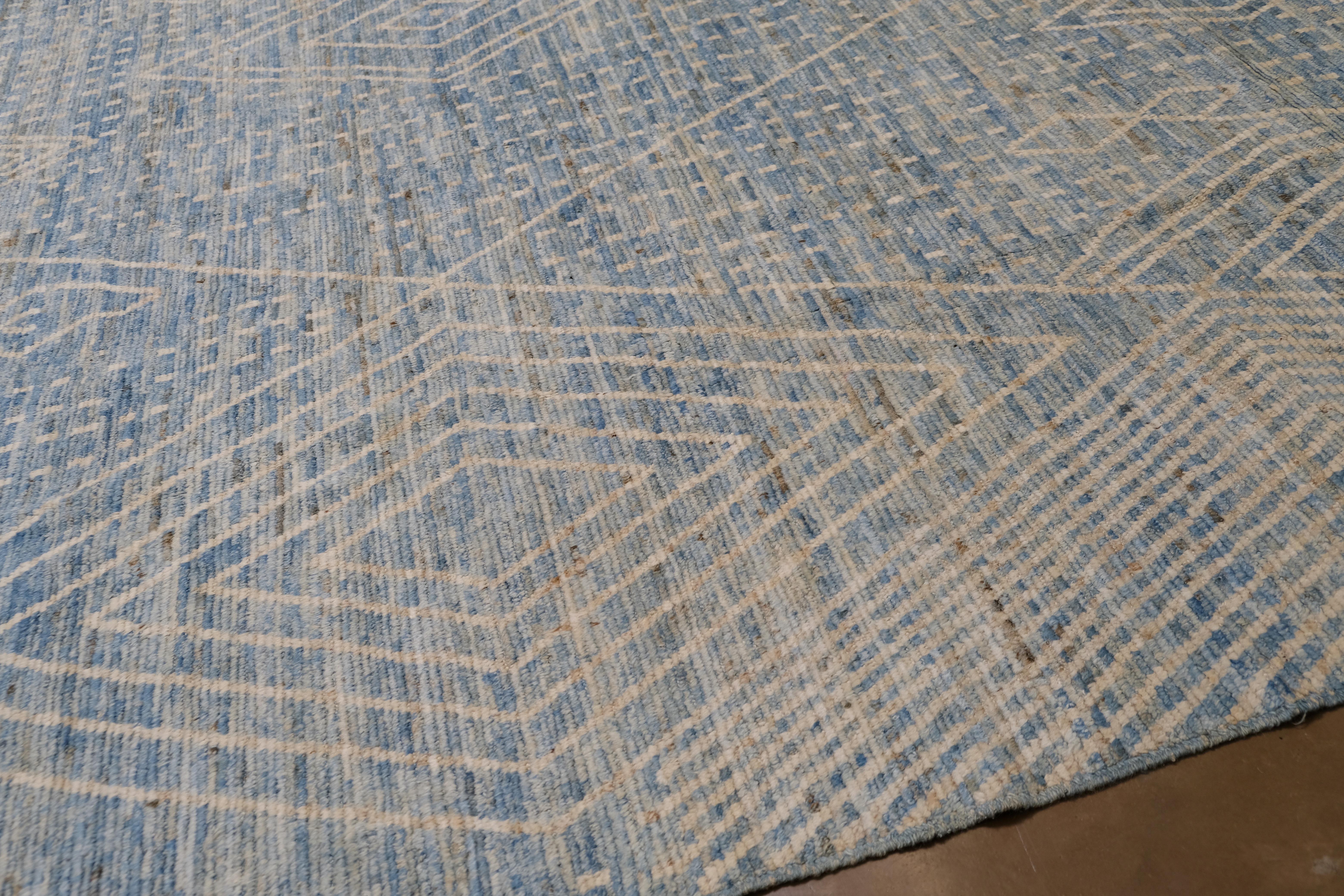 Noué à la main Tapis géométrique à motifs de diamants 13'8''x16'6'' en vente
