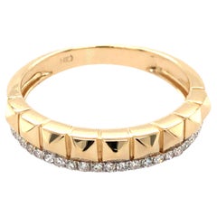 Geometric Diamond Pyramid Ring in 14K Yellow Gold
