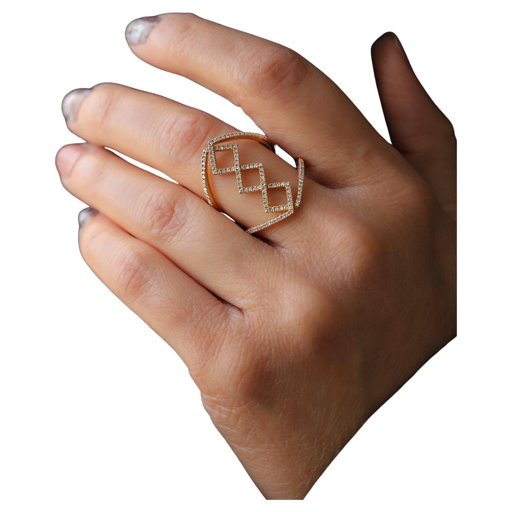 Geometric Diamond Ring 0.40 cts. For Sale