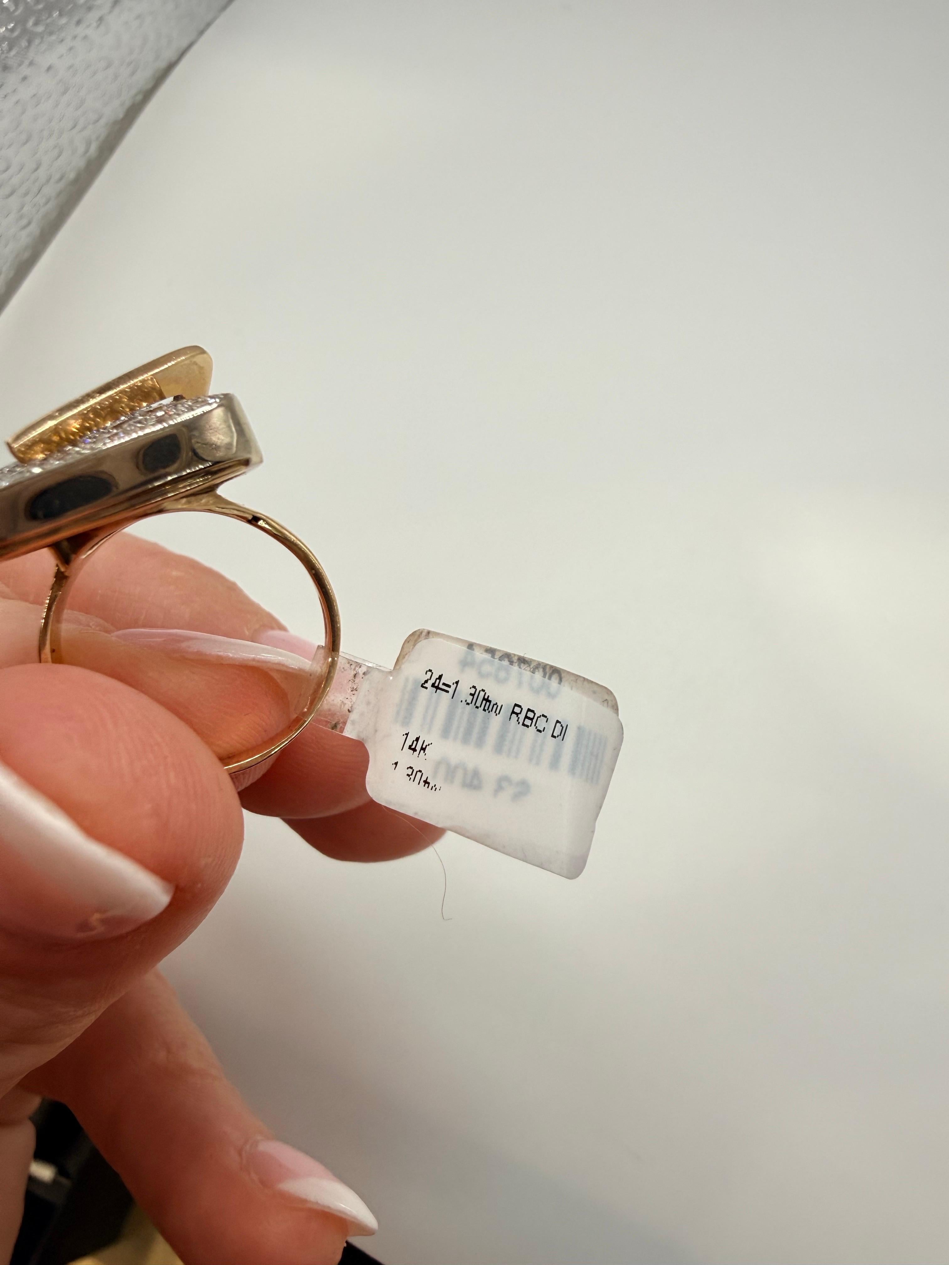 Geometrischer Diamantring 14KT Gold Trillion Diamantring 1,30 Karat im Angebot 3