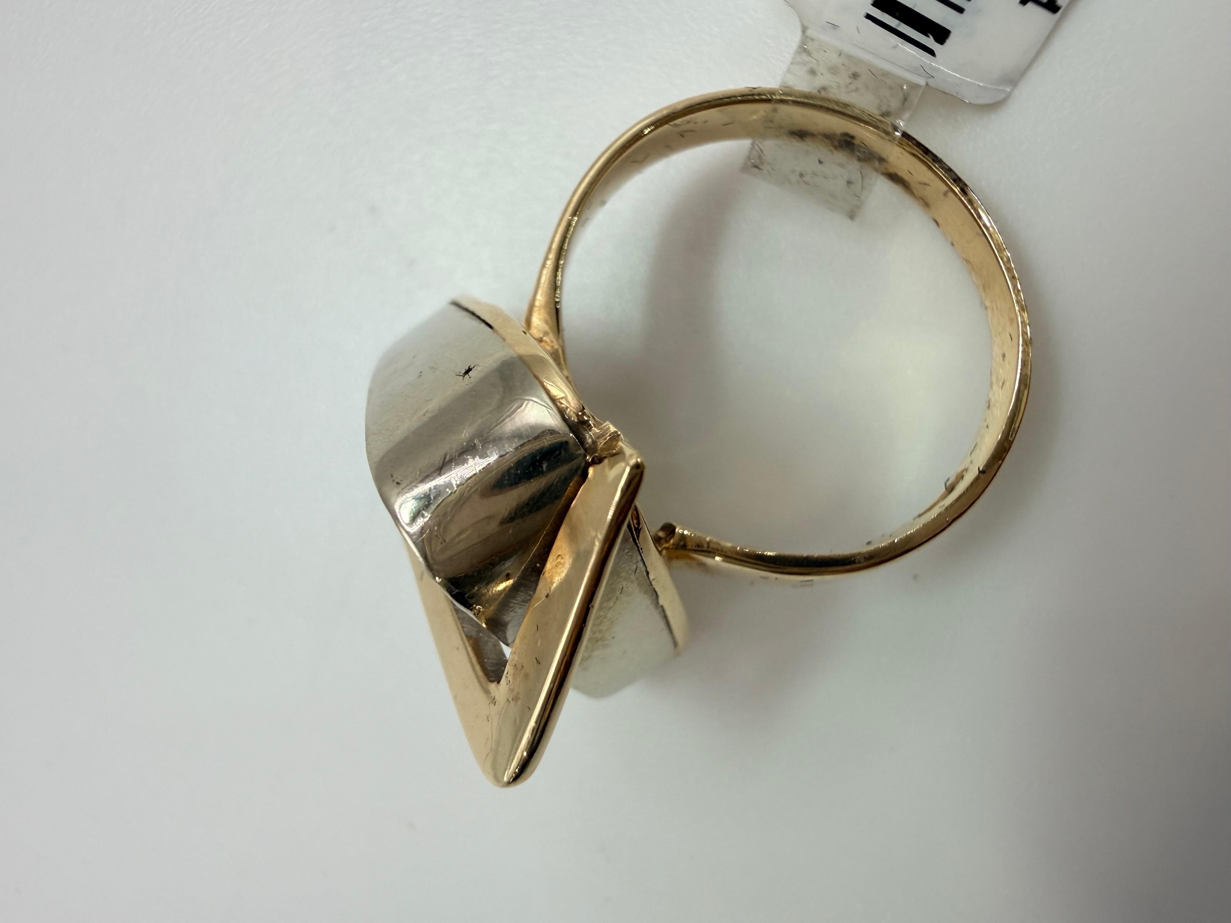 Geometrischer Diamantring 14KT Gold Trillion Diamantring 1,30 Karat im Angebot 4