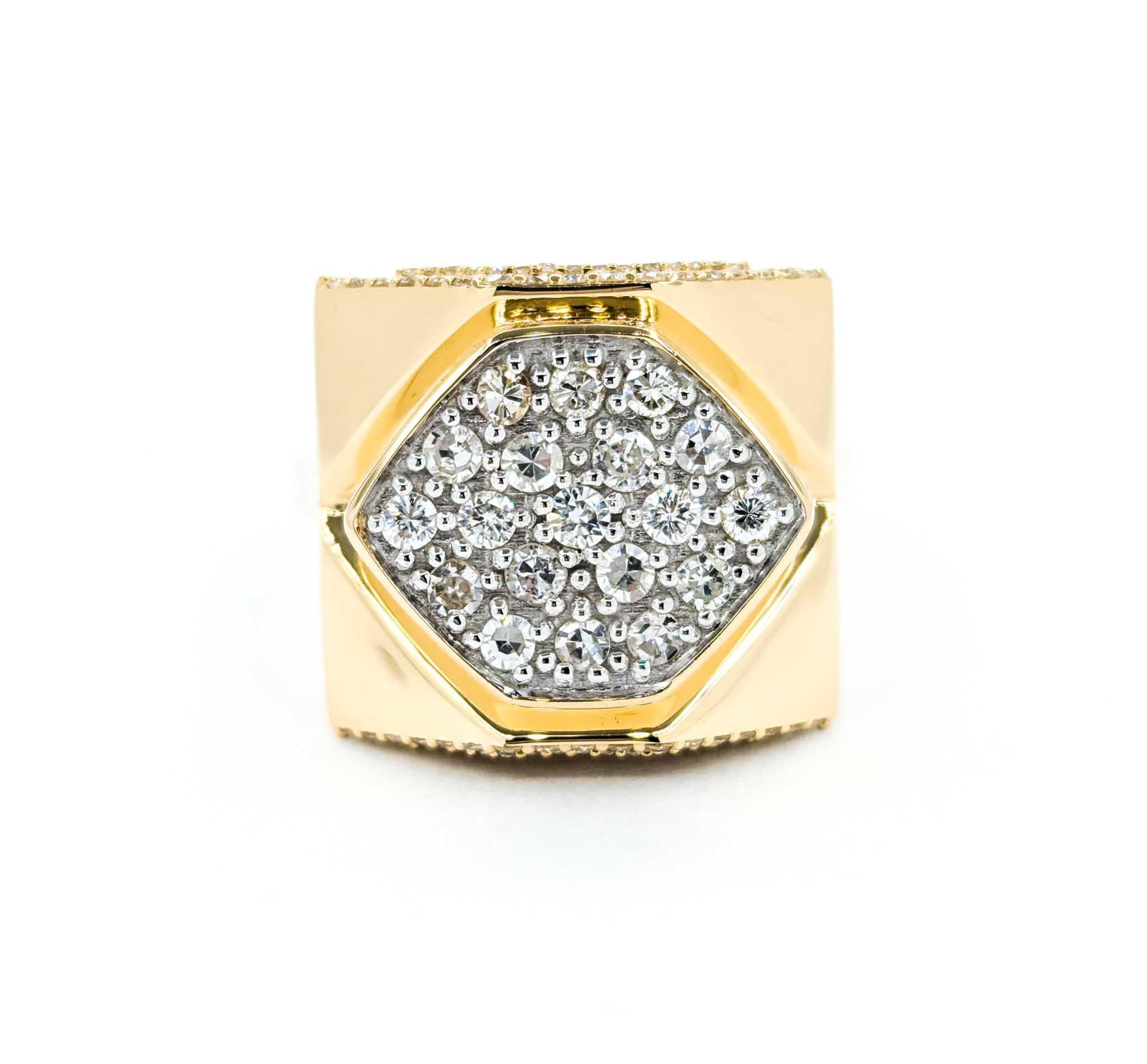 Geometric Diamond Ring in 14k Yellow Gold 5