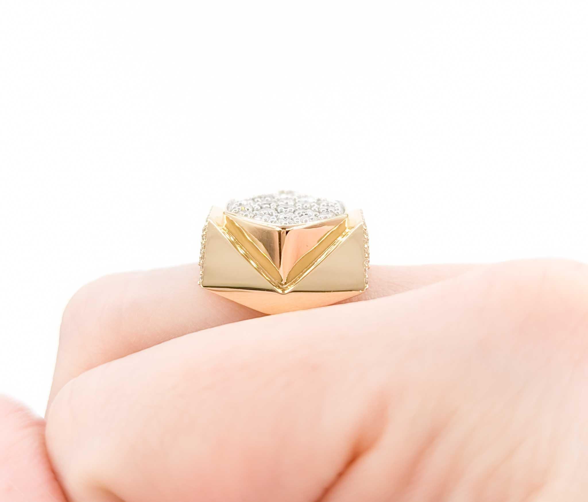 Geometric Diamond Ring in 14k Yellow Gold

This stunning geometric ring is crafted in 14k yellow gold and features 1.55ctw of diamonds, the birthstone for April. Diamonds are believed to symbolize eternal love, strength, and clarity, promoting