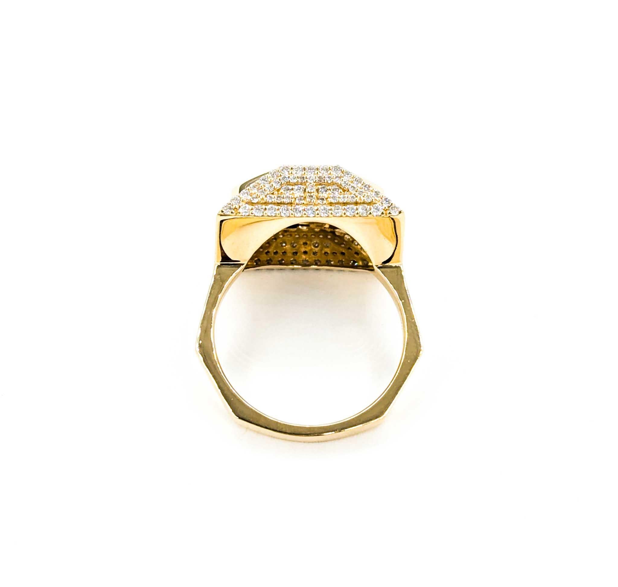 Geometric Diamond Ring in 14k Yellow Gold 1