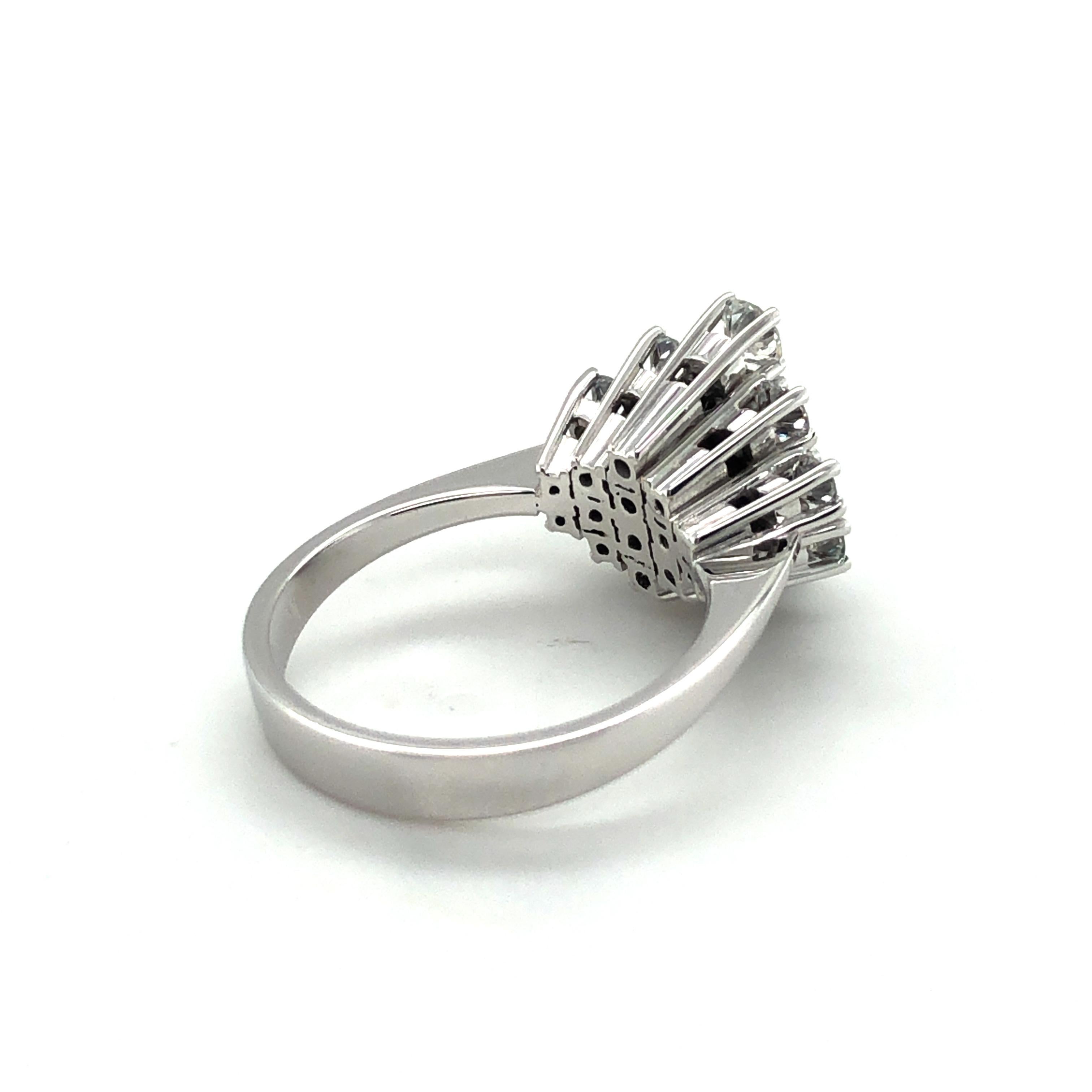 Brilliant Cut Geometric Diamond Ring in 18K White Gold