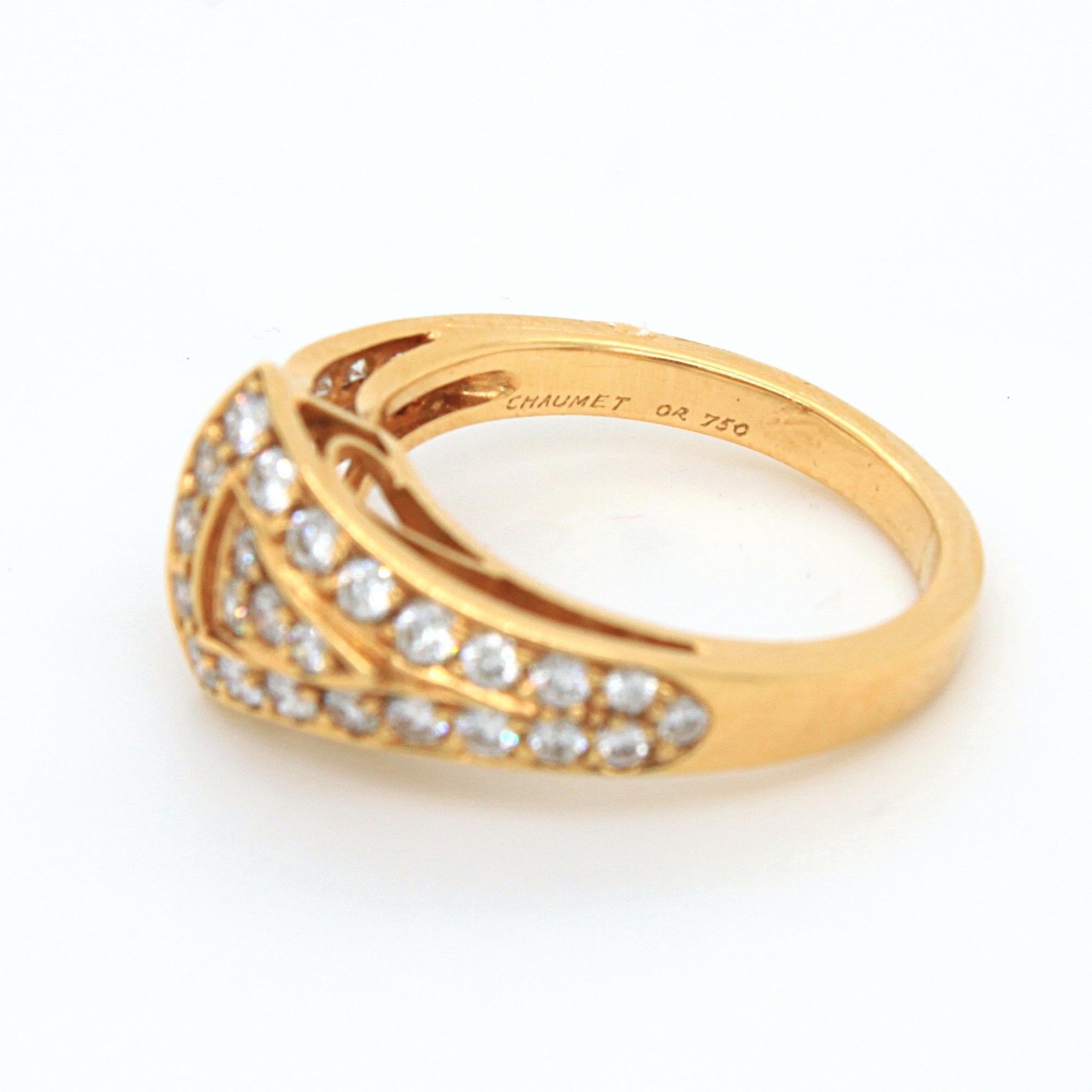 Geometric Diamond Ring in 18k Yellow Gold, by Chaumet, 20th Century 5