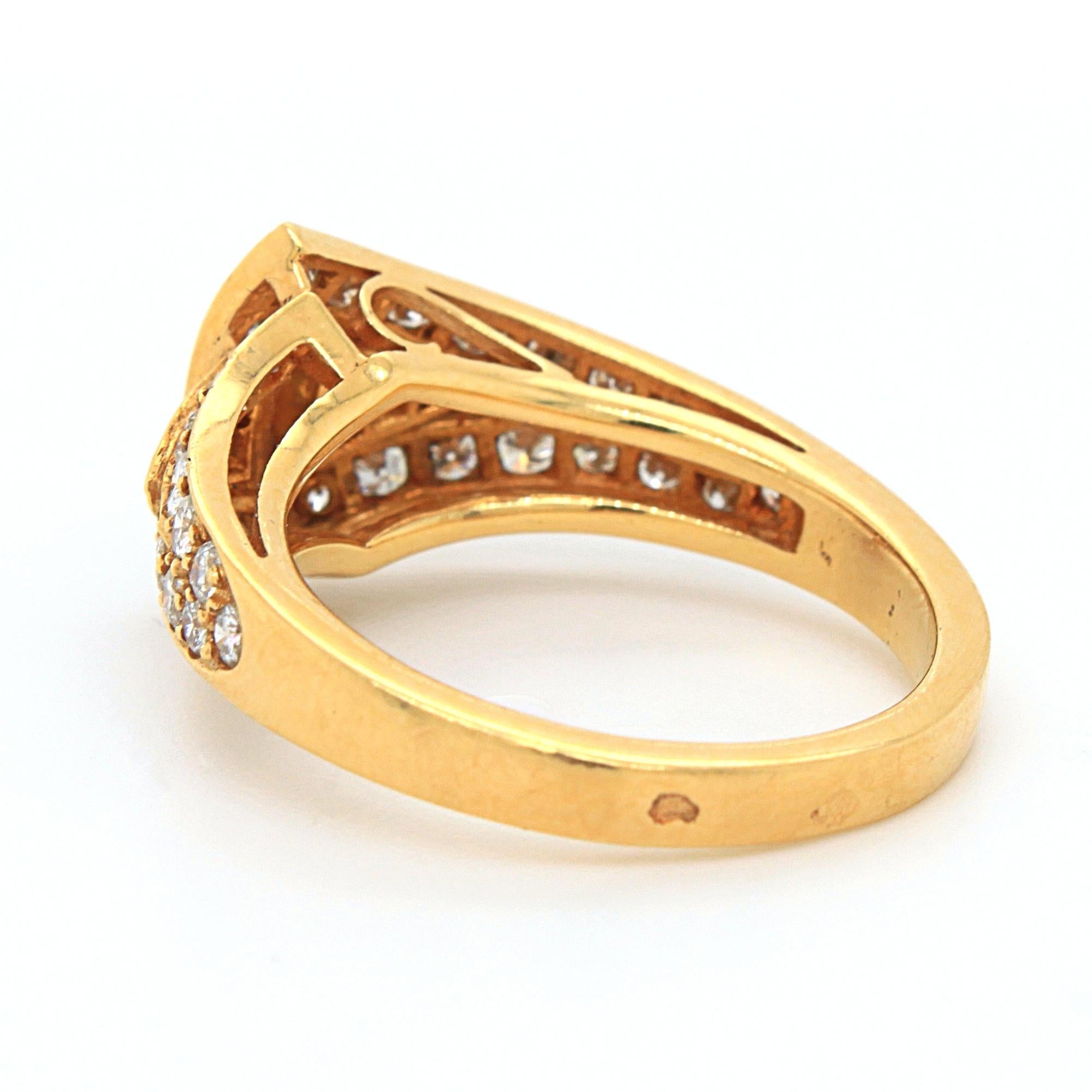 Geometric Diamond Ring in 18k Yellow Gold, by Chaumet, 20th Century 1