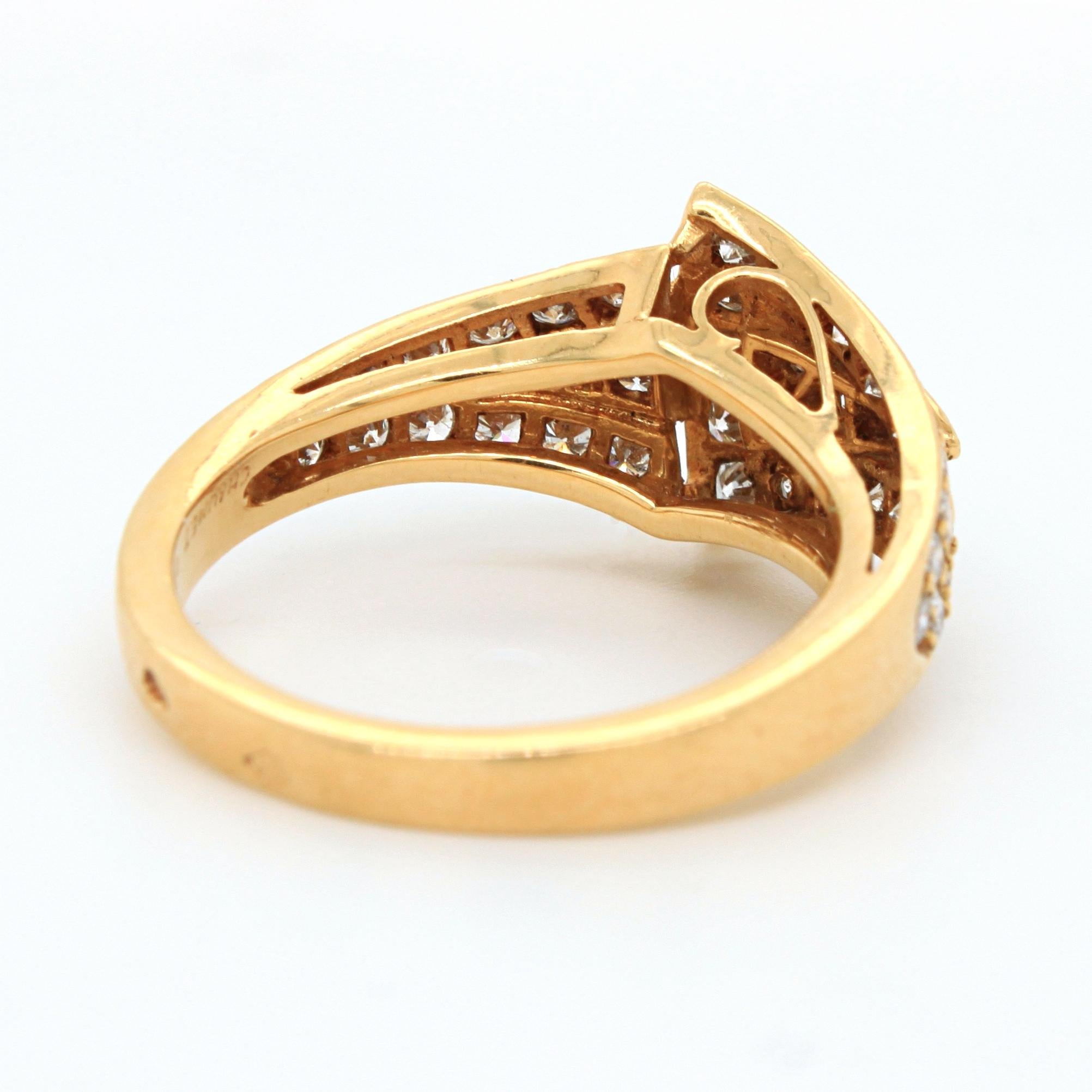 Geometric Diamond Ring in 18k Yellow Gold, by Chaumet, 20th Century 2