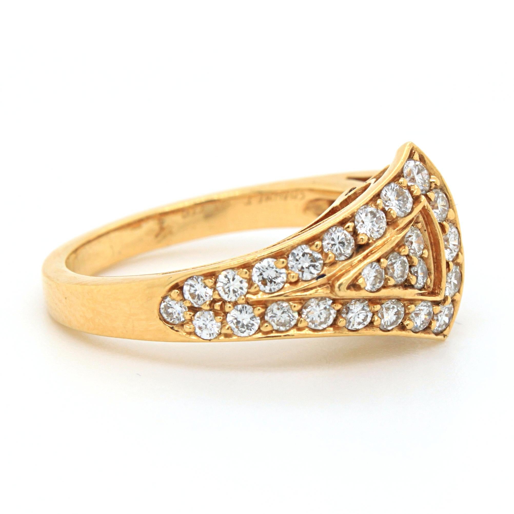 Geometric Diamond Ring in 18k Yellow Gold, by Chaumet, 20th Century 4