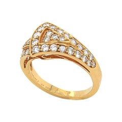 Geometric Diamond Ring in 18k Yellow Gold, by Chaumet, 20th Century