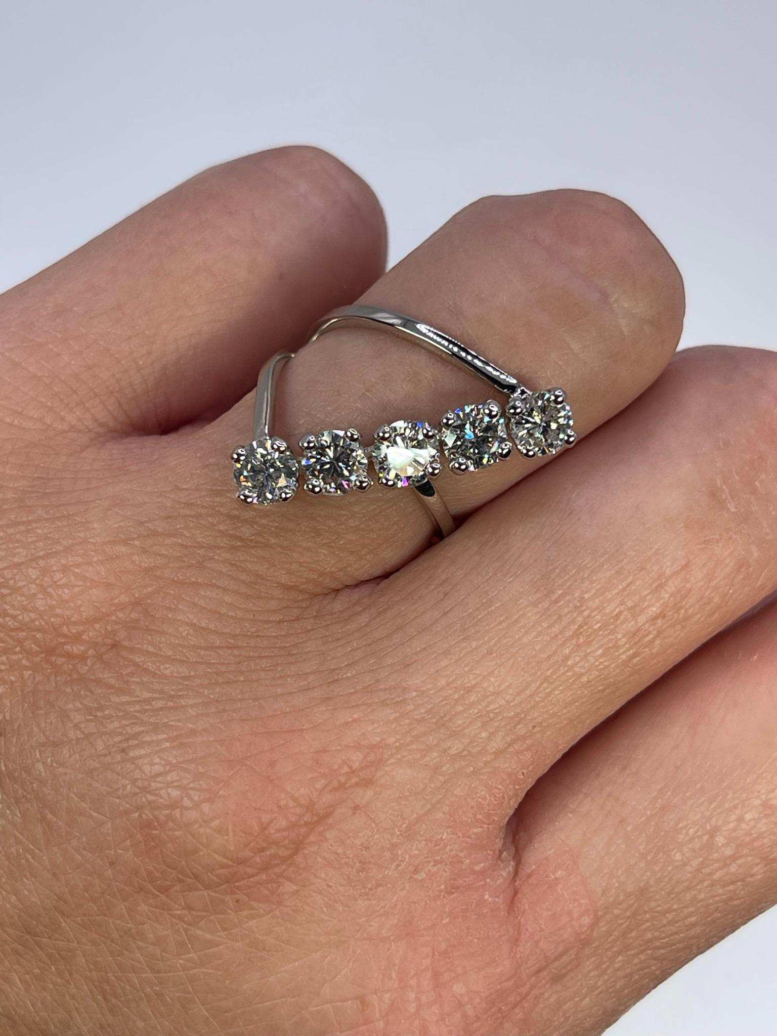 Geometric Diamond Ring Platinum Diamond Ring Art Diamond Ring Rare Piece For Sale 1