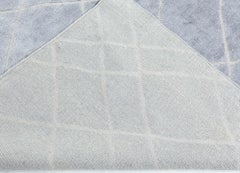 Geometric Diamond Slate Gray Silk Carpet "Crystalline" by Doris Leslie Blau