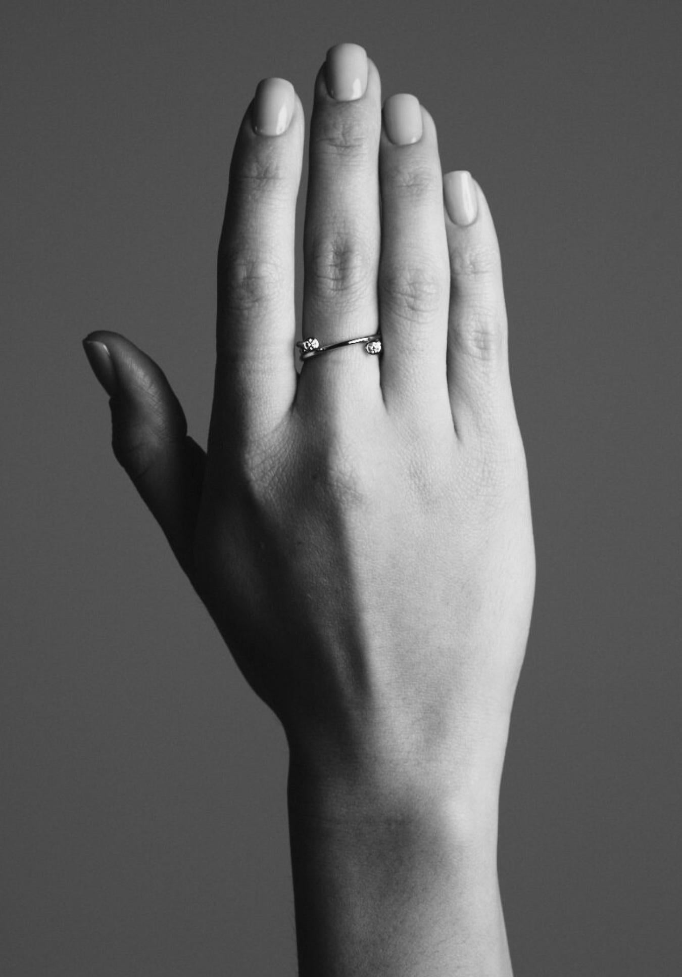Geometrischer Diamant Weißgold Exklusiver Ring für Sie im Angebot 1