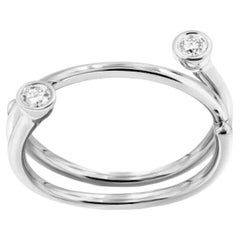 Anillo Geométrico Exclusivo de Oro Blanco con Diamantes para Ella