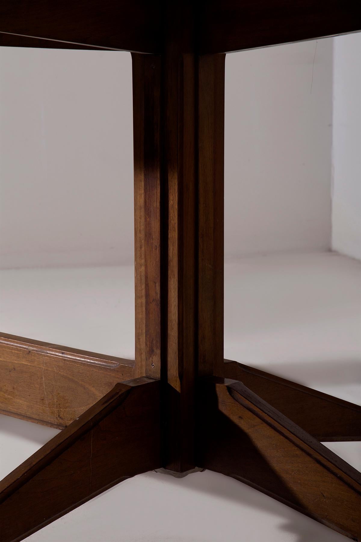 Wood Italian Geometric Vintage dining table For Sale