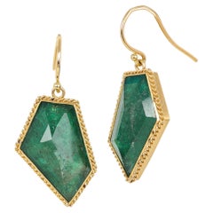 Geometric Emerald Earrings