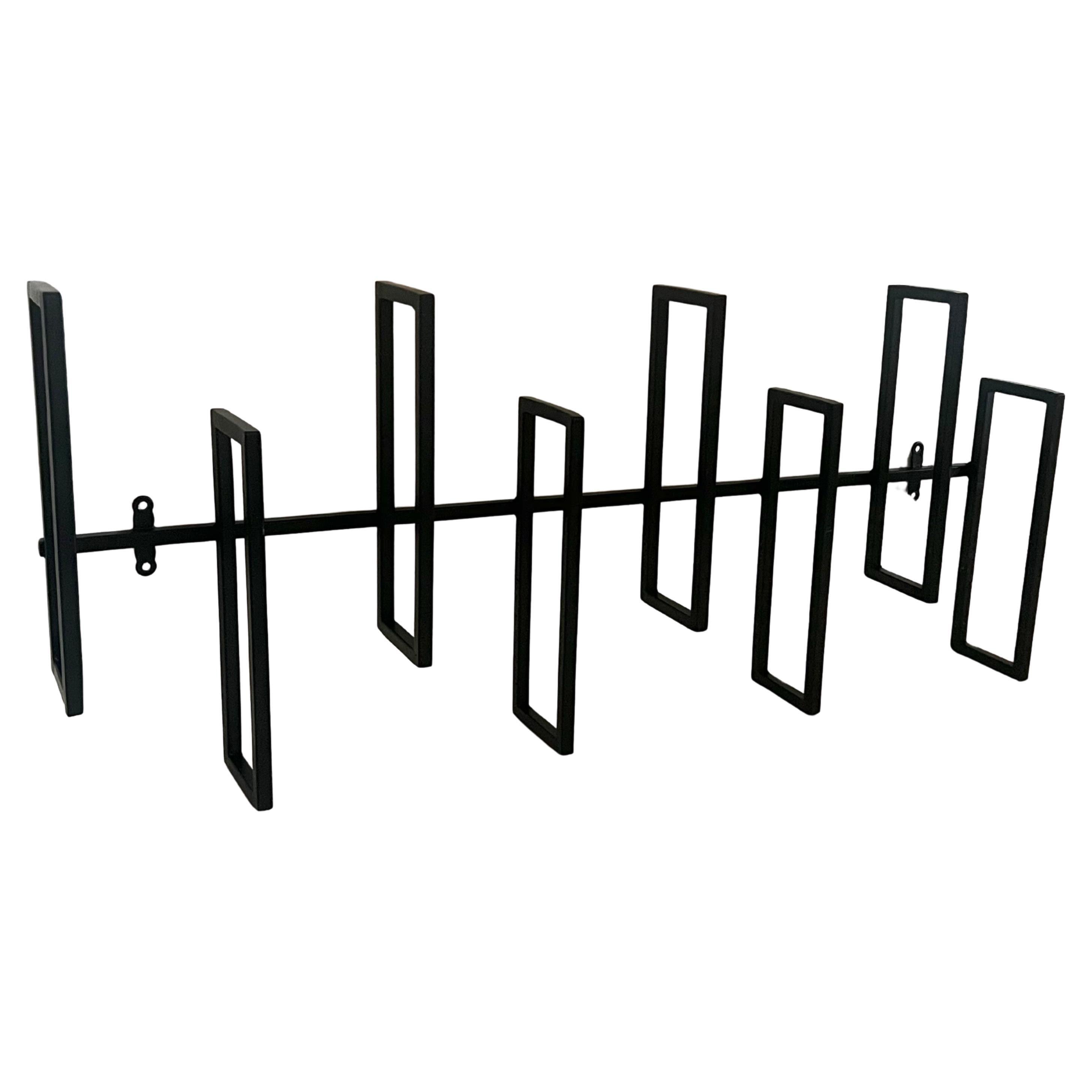 Geometric Enameled Iron Wall Mounted Postmodern  Indoor/Outdoor Sculpture In Good Condition For Sale In San Diego, CA