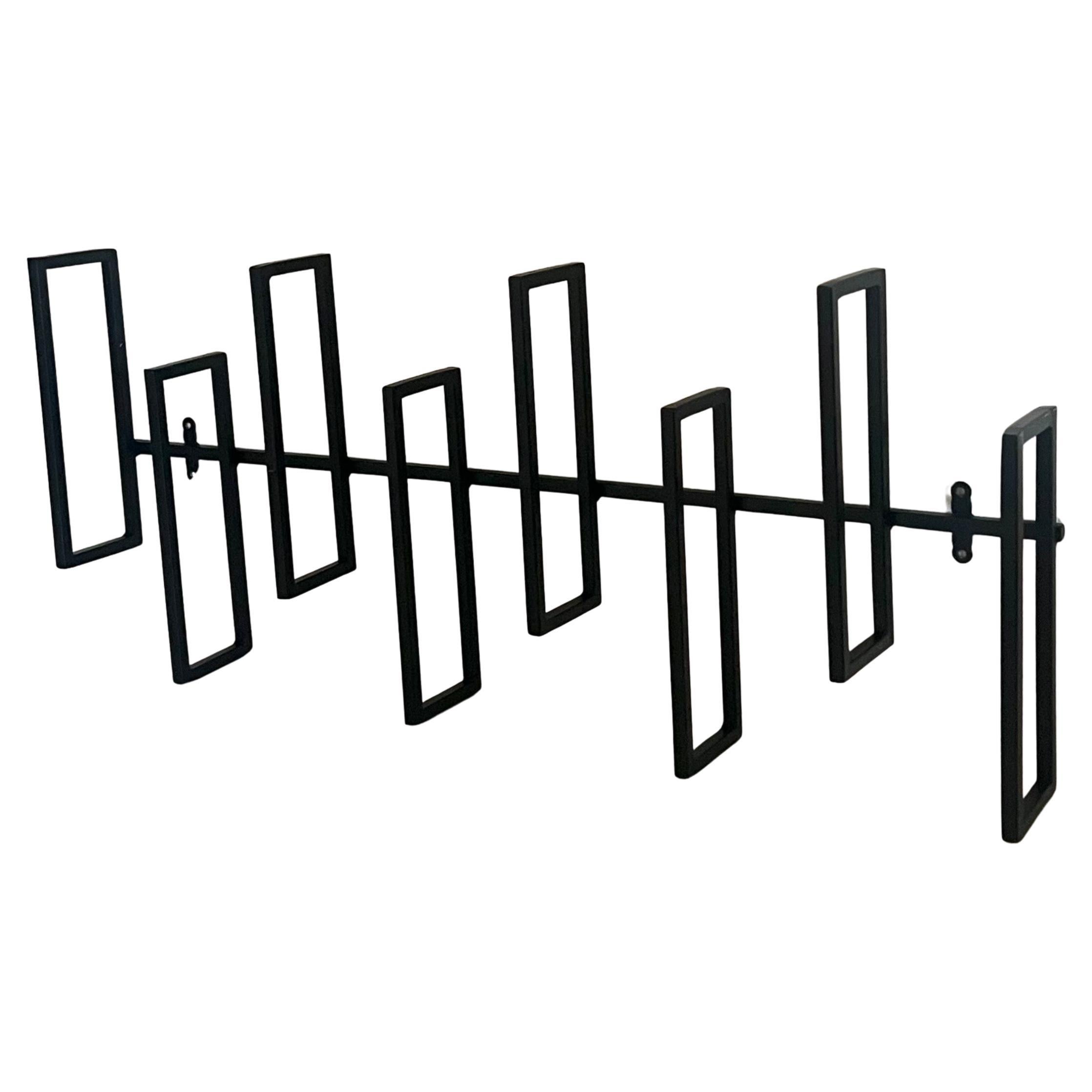 Geometric Enameled Iron Wall Mounted Postmodern  Indoor/Outdoor Sculpture For Sale