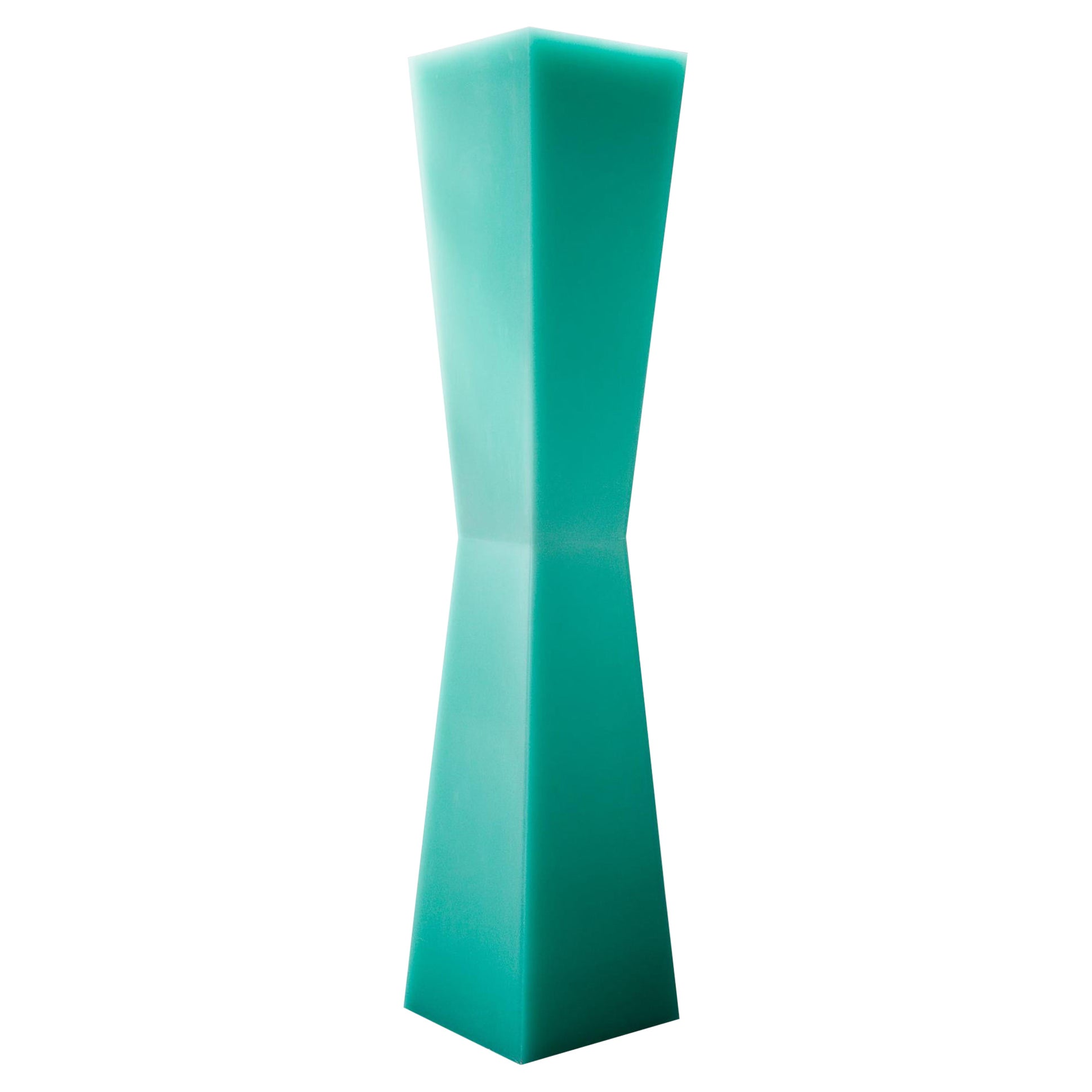 Geometrische SHIFT-Säule aus Epoxidharz in Türkis von Facture Studio im Angebot