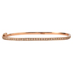 Geometric Eternity Natural Diamond Bangle Bracelet in 14k Solid Gold (Certified)