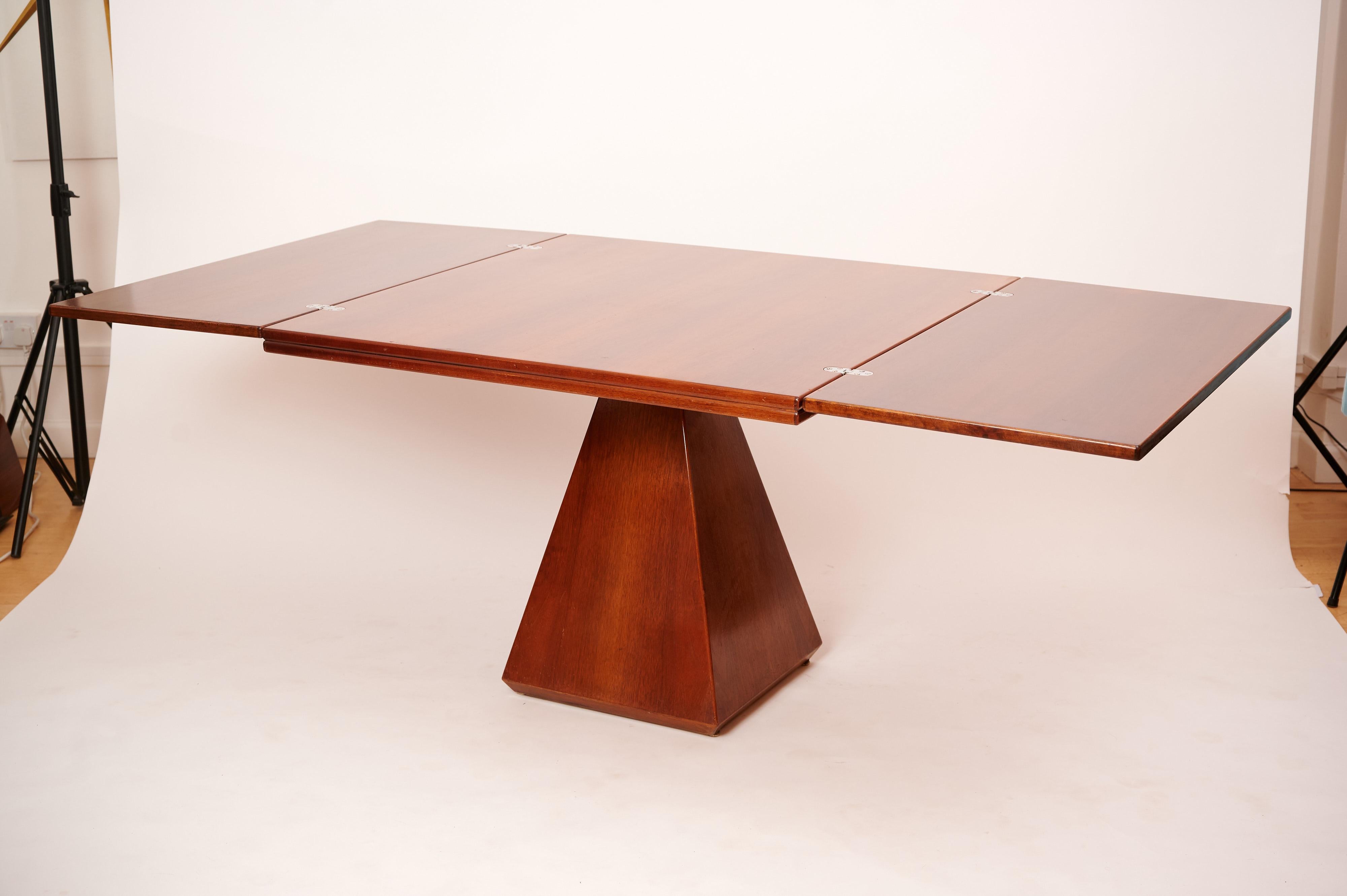 Walnut Geometric Expanding Dining Table