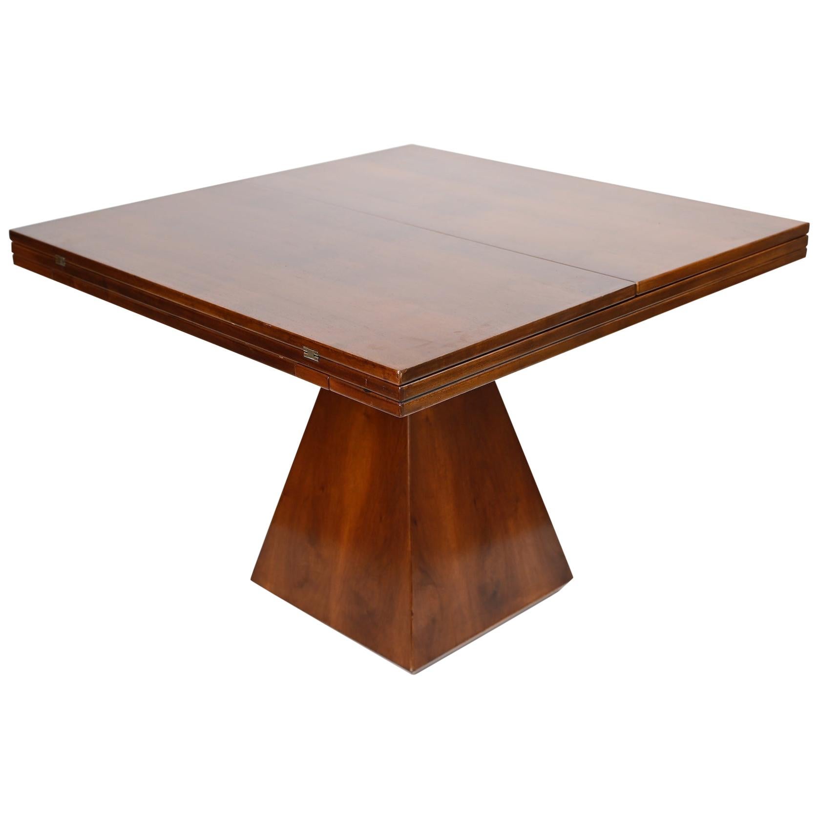 Geometric Expanding Table in Walnut circa 1960 by Introini