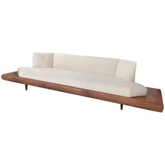 Geometric Floating Sofa with Built-In End Tables by Adrian Pearsall, 1960
s