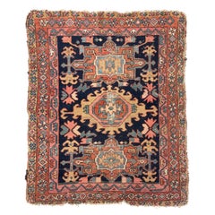 Geometric Flora & Vines Flanking Oversized Medallions Rug, c. 1920-30's