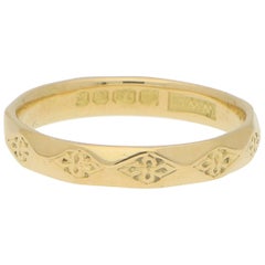 Geometric Floral Band Set in 18 Karat Yellow Gold