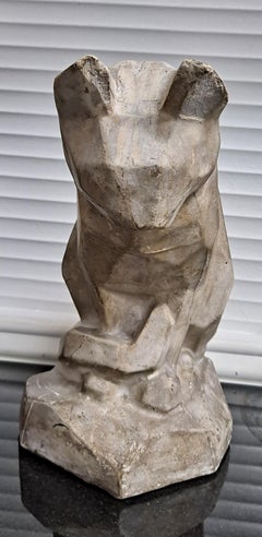 Geometric Form Plaster Cat Sculpture