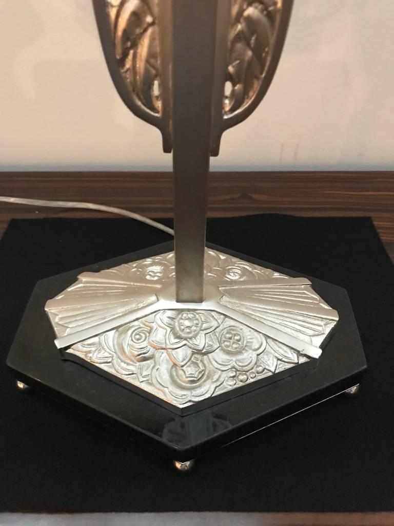 Französische geometrische G Leleu-Tischlampe im Art déco-Stil im Angebot 6