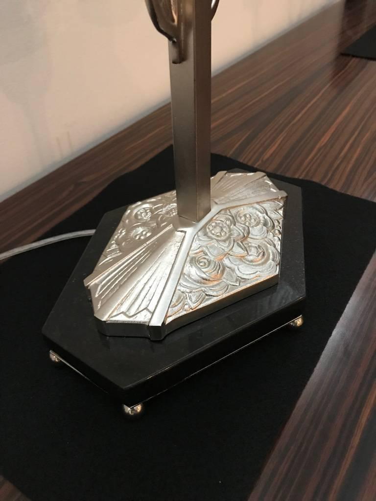 Geometric G Leleu French Art Deco Table Lamp For Sale 8