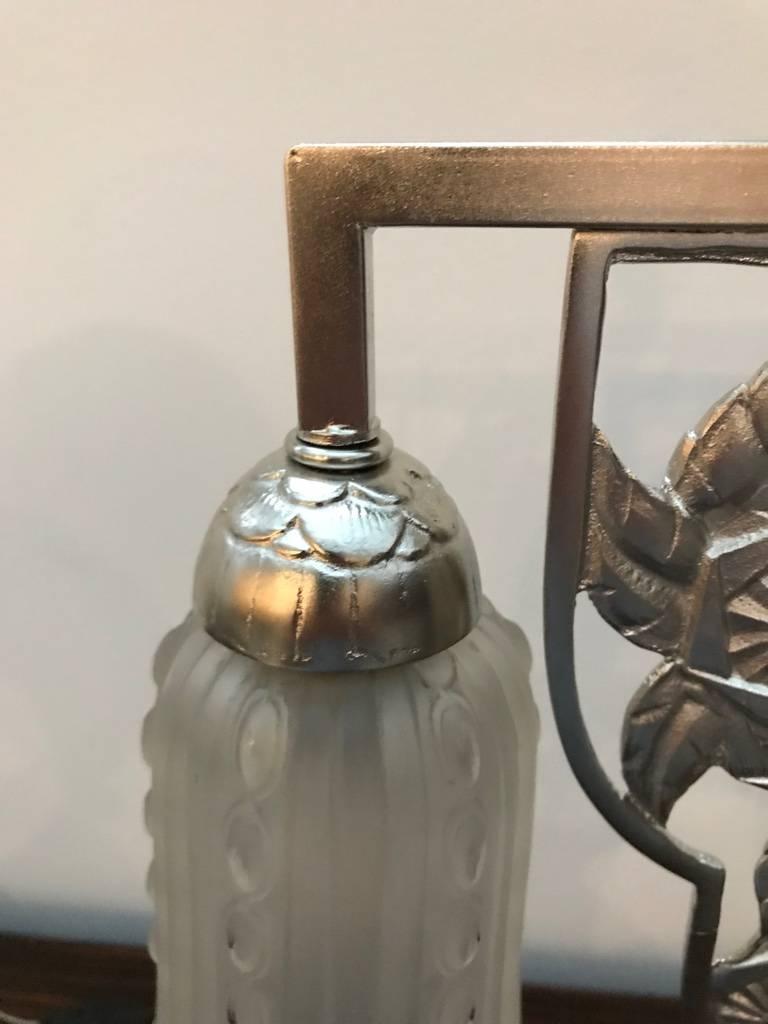 Geometric G Leleu French Art Deco Table Lamp For Sale 2