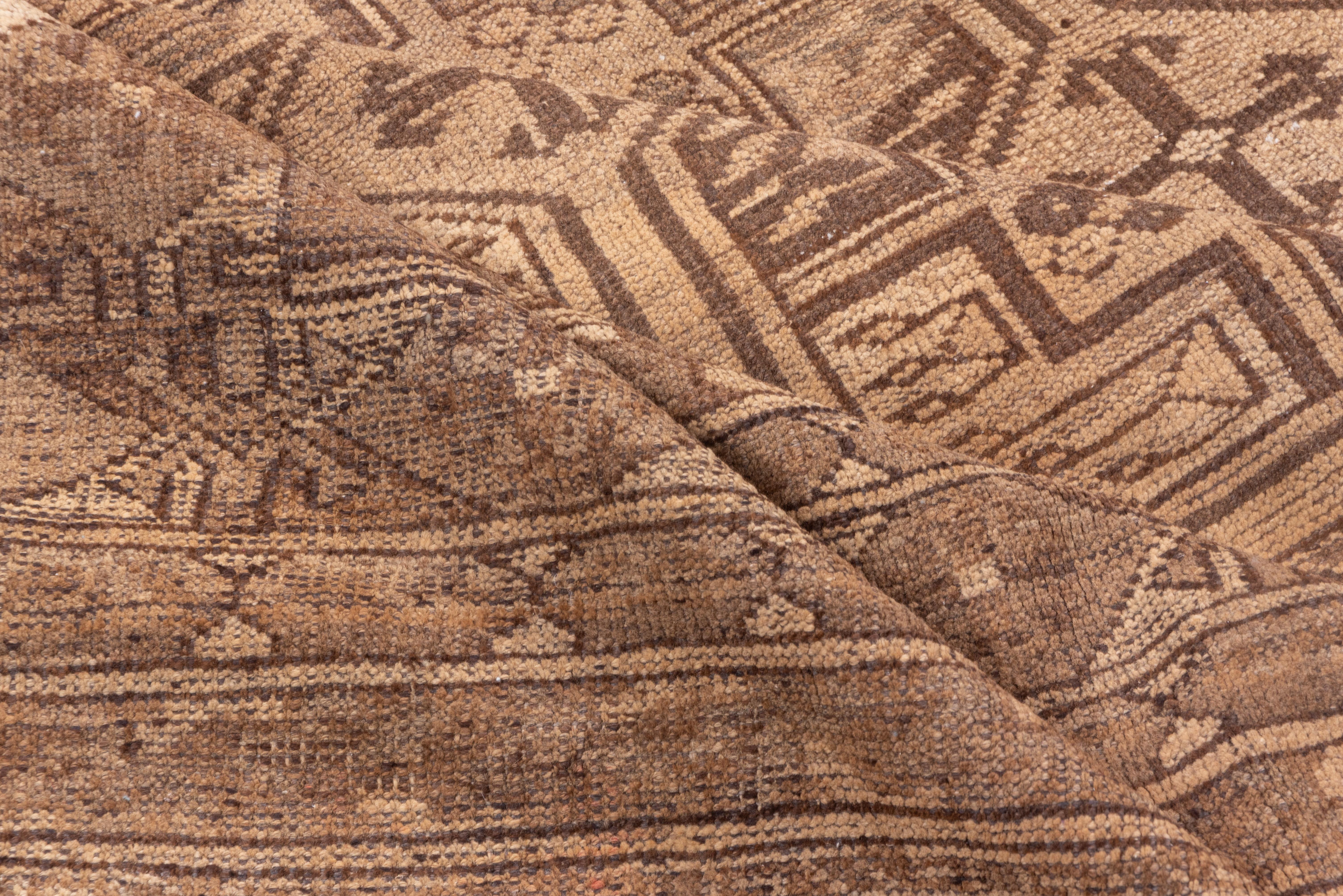 Early 20th Century Geometric Gentlemens Turkomen Carpet, Light Brown Field For Sale